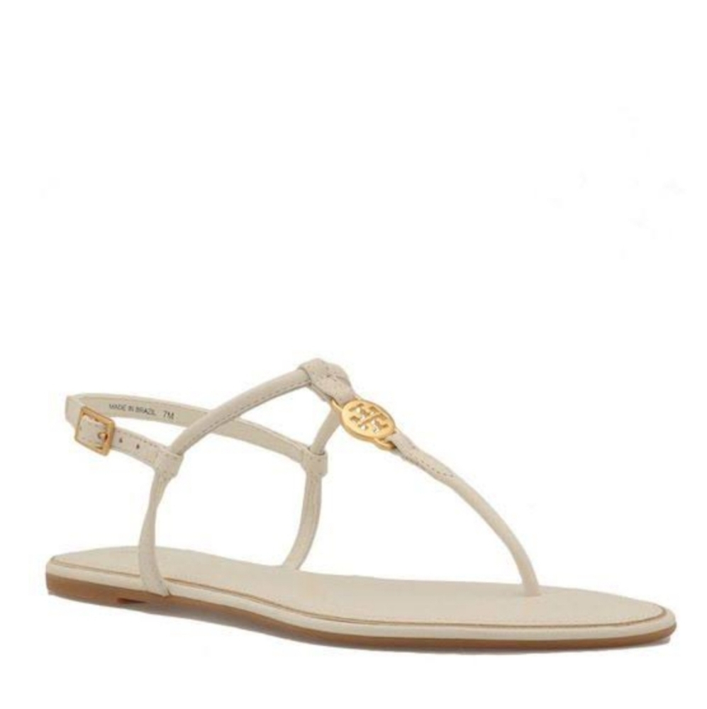 Tory burch  Emmy flat sandals  calf leather size 10 light pink